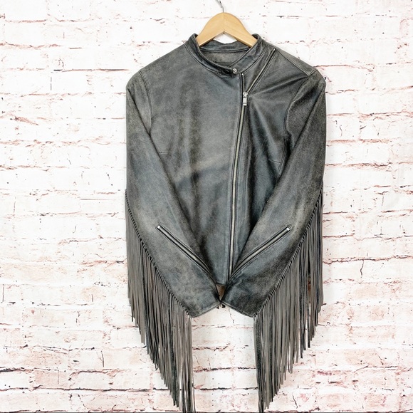 AS by DF Jackets & Blazers - As by Df Haute Leather Fringe Moto Jacket